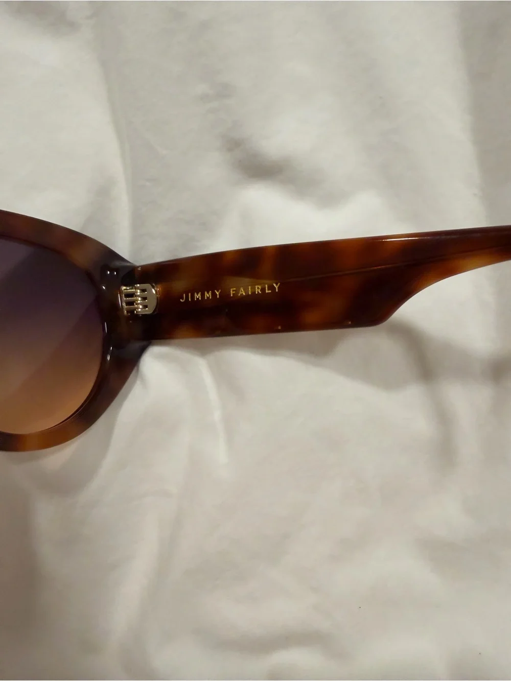 Jimmy Fairly Women’s Tortoiseshell Brown Oversized Shield Sunglasses